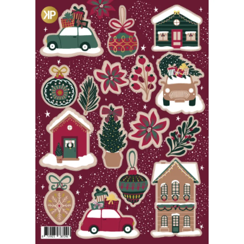 Stickervel - A5 Kerst - Bordeaux