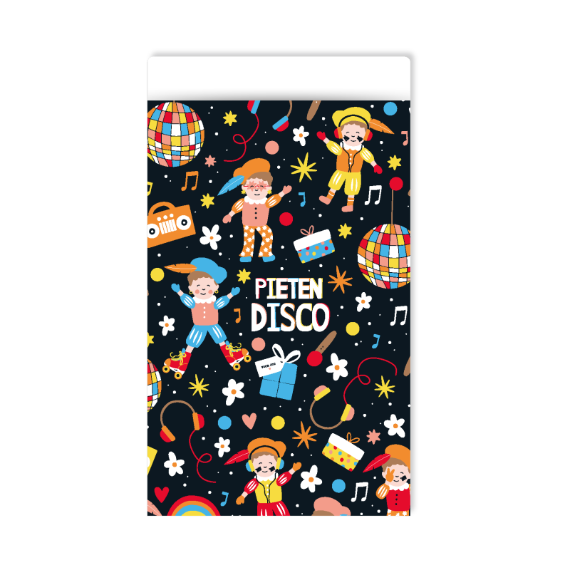 50x Cadeauzakjes 12x19cm Pieten disco