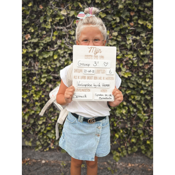 Mijn eerste & laatste dag bord - Groot