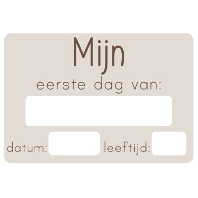 Eerste dag bord - Klein *NIEUW*