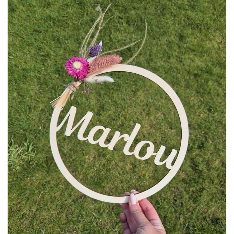 Naamcirkel - 25cm - Droogbloemen