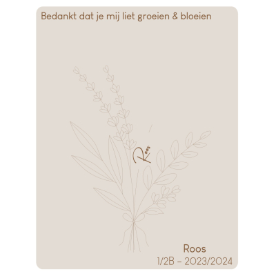 Boeket bloemen - Handafdruk Juf