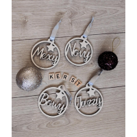 Kerstbal - Ster met Sierletters