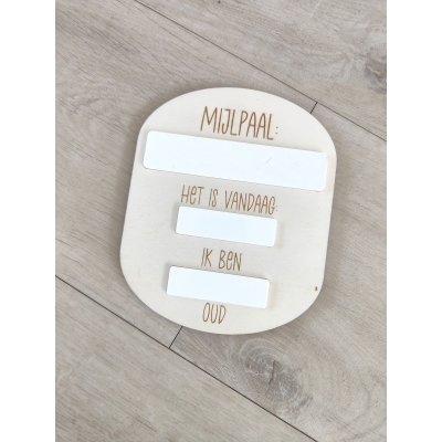 Herbruikbaar Mijlpaalbord