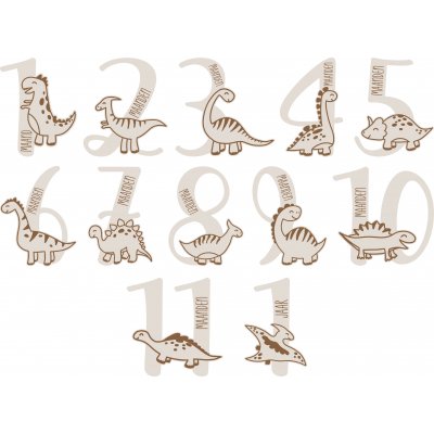 Mijlpaalkaarten - Dino Cijfers