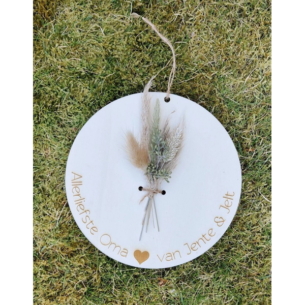 Cirkel met droogbloemen - 20cm