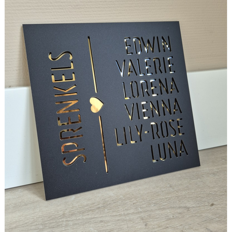 Naambordje - Model "Valerie"