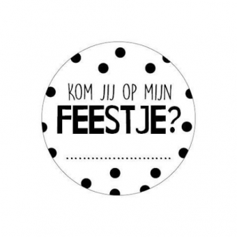 Sticker 40mm - Kom jij op mijn feestje? - 10 stuks