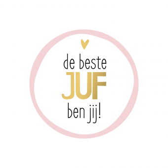 Sticker 40mm - Juf de beste - 10 stuks