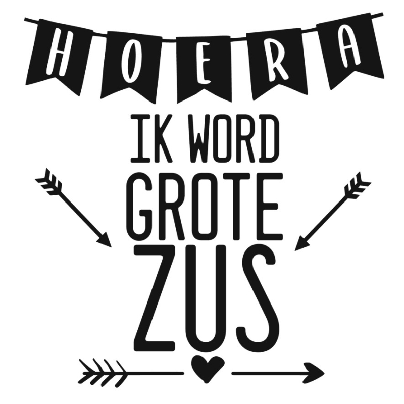 Strijkapplicatie - Grote Zus/Broer vlaggetjes