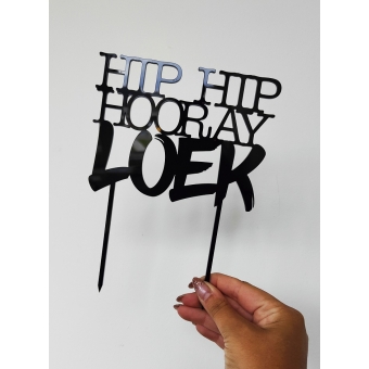 Taarttopper Hip Hip Hooray - Plexiglas